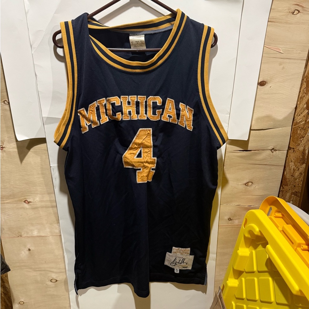Chris Webber Size 52 True School Authentics Michigan Wolverine Jersey Basketball